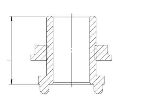 Průchodka s vnitřním závitem - 1.4401: 1" x 3/4"