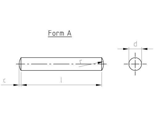 DIN 7  AISI 303  0,8m6X10