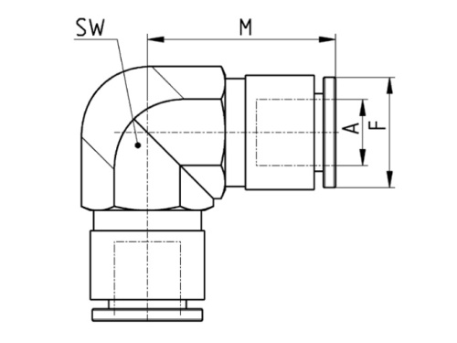 Spojka L, typ X6550, 316L, SUPER-RAPID: 8