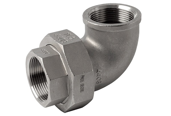 Úhlové šroubení F/F, 1.4408, ISO 228-1G, kónické , 3/4"