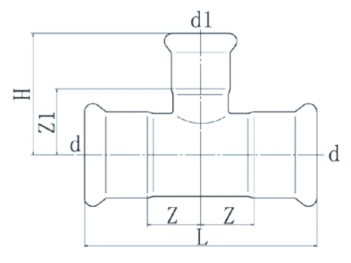 Nerezový T-kus PREX 90° redukovaný 35x22 316L