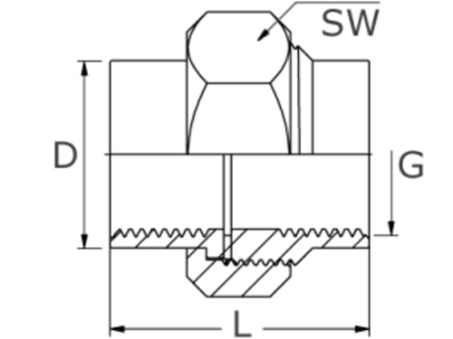 Ploché šroubení: vni/vni - 1/2" - PN100                                         