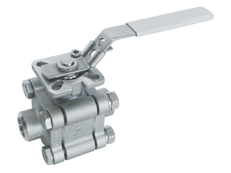 Kohout kulový, RBS, 3PCS, CF8M, ISO 5211, PN100, BW 6/4"