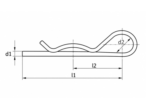Závlačka pružinová jednoduchá, DIN11024, A2:  6 mm