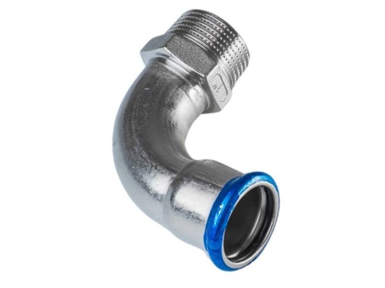 Nerezové koleno PREX 90° lisovací s vnějším závitem 42xR1 1/2 316L