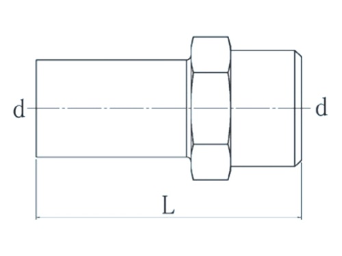 Nerezová přechodka PREX s vnějším závitem a zásuvným koncem 28xR3/4 316L