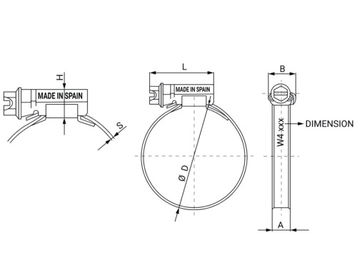 ASFA-S WORM-DRIVE HOSE CLIP 20-32/12 W4