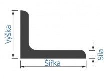 L-profil-1.4571-EN 10056-1: 40x30x5, válcovaný