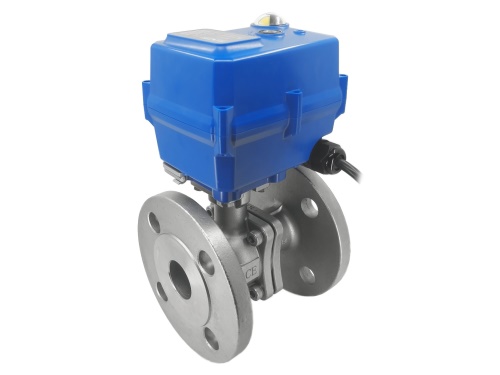 Kohout kulový s el. pohonem 230V AC/DC, 2-dílný přírubový, 1.4408: DN40