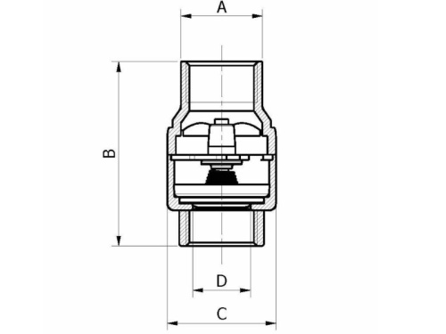Ventil zpětný SMALL 3/8" 316 FPM