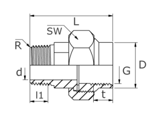 Ploché šroubení: vni/vně - 1" - PN100                                           