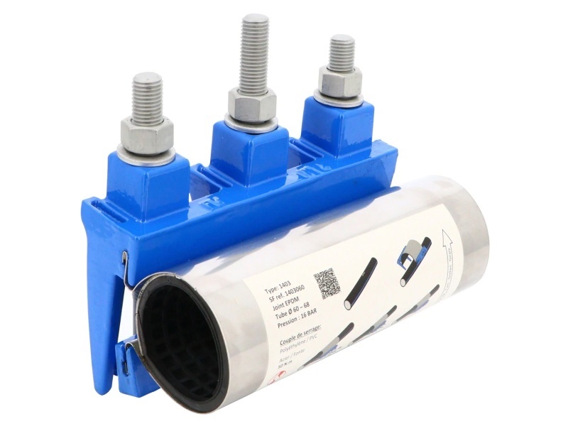 Opravná potrubní svorka, typ B, 3 šrouby, NBR: L200mm 108/118