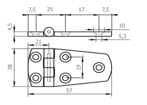 Pant nerezový - AN 8234/A4: 4,5 x 38 x 56