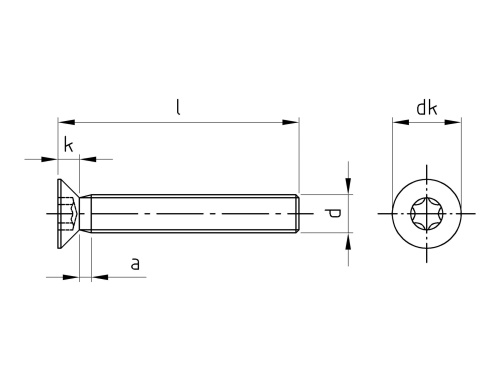 Nerezový šroub ISO 14581 A4 M 5X40 TX25