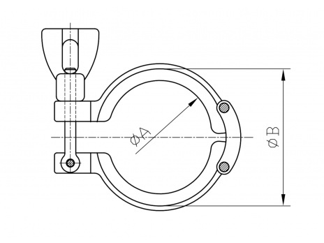 CLAMP objímka - 1.4301: DN 6-18 (K=25.4mm)