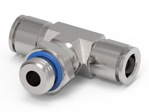 T-přípojka F/G/F, otočná, type X6432, 316L, SUPER-RAPID: 8-1/8