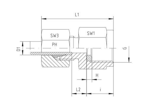 Šroubení pro tlakoměr, SS těsnící kroužek, PN315: 12 x G 1/2"