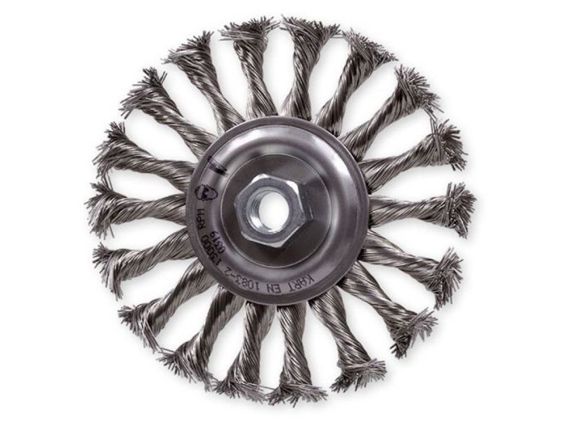 Radiální kartáč copánkový pr. 125 mm, drát 0,4mm - nerez