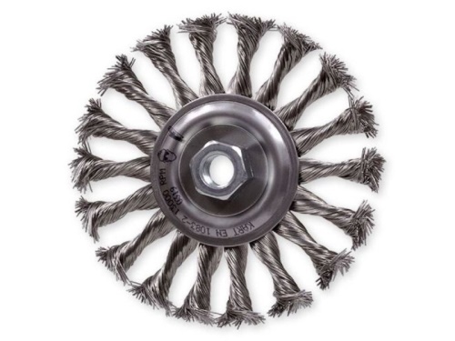 Radiální kartáč copánkový pr. 125 mm, drát 0,4mm - nerez