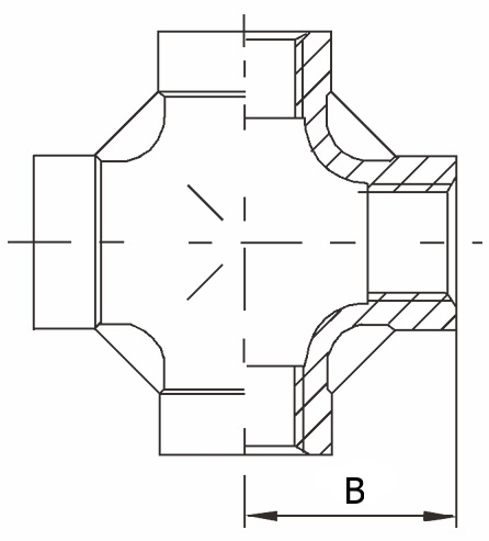 Kříž - typ 302 - 1.4401: 2"