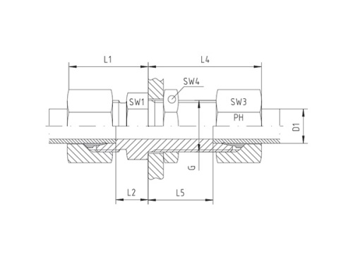 Průchodková spojka, řada S, PN420: 30mm