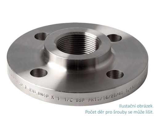 Závitová příruba, 1.4301, EN-1092 typ 13 B1, PN10/16, DN 50x2" (poškozeno)