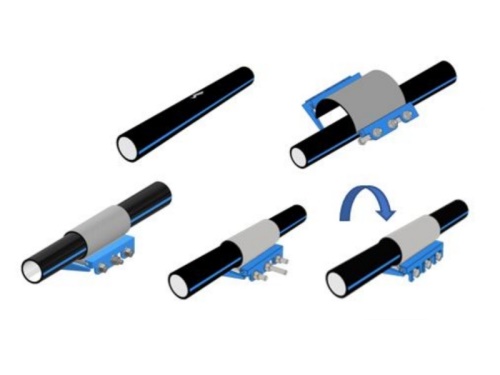 Opravná potrubní svorka, typ AB, 4 šrouby, EPDM: L300mm 98/108