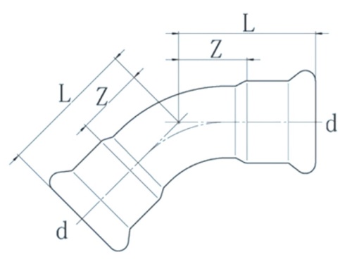Nerezový oblouk PREX 45° 15 316L