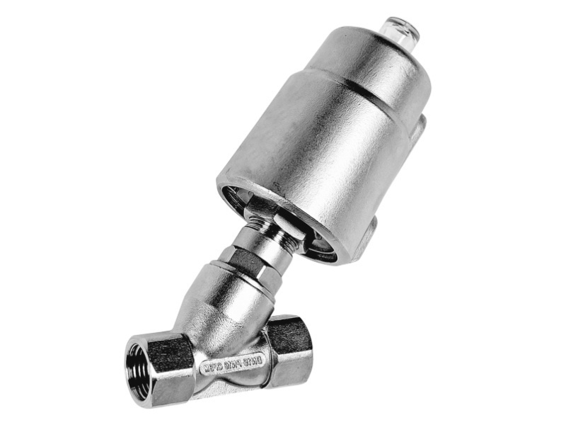 Ventil šikmý s pneupohonem - NC, T50 - 1.4404: 3/4"