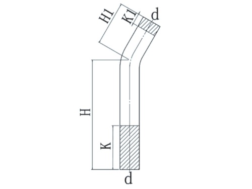 Nerezové koleno PREX 30° lícované 15 316L