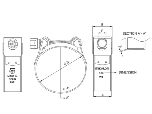 SUPRA HEAVY-DUTY HOSE CLAMP 25-27/M.6 W5