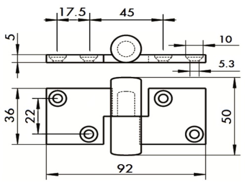 Pant nerezový - AN 8239/A4 - pravý: 5 x 36 x 92