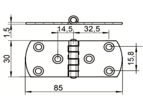 Pant nerezový - AN 8046/A2: 1,5 x 30 x 85