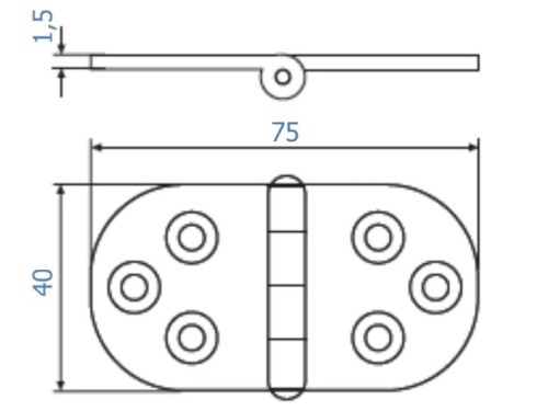 Pant nerezový - AN 8045/A2: 1,5 x 40 x 75