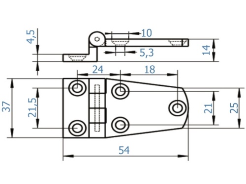 Pant nerezový - AN 8237/A4: 4,5 x 37 x 54