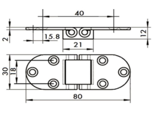 Pant nerezový - AN 8018/A2: 2 x 30 x 80