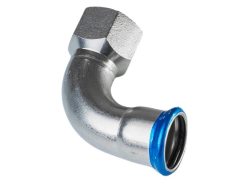 Nerezové koleno PREX 90° lisovací s vnitřním závitem 15xR1/2 316L