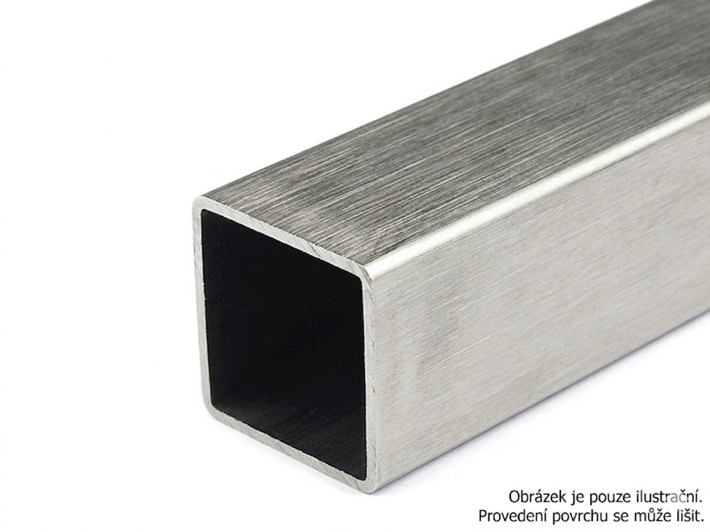 Jekl čtvercový, broušený K240, 1.4301/07: 40x40x1,2