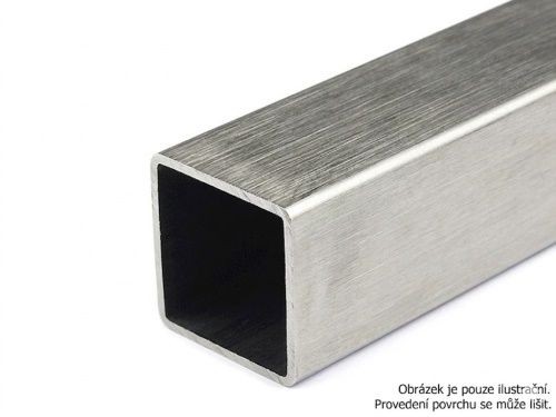 Jekl čtvercový, broušený K240, 1.4301/07: 40x40x1,2